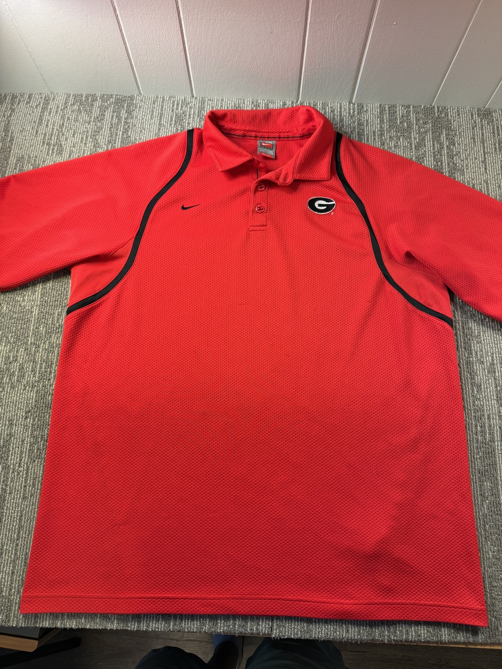 Georgia Bulldogs Polo Shirt Mens 2XL Red NCAA Football Nike FITDRY Performance